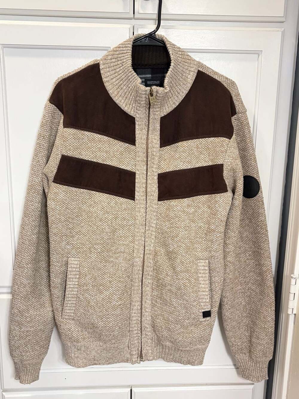Buffalo David Bitton Westony Zip Jacket Size L Tan Brown Fleece Lined Ranch